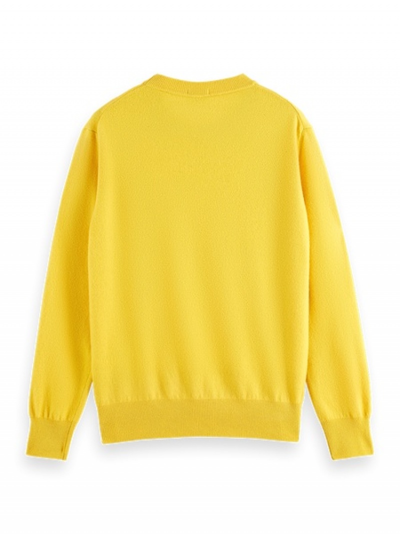 Scotch & Soda Recycled Wolle- Cashmere Blend Crewneck Pullover Herren Gelb | SN-SAS56417