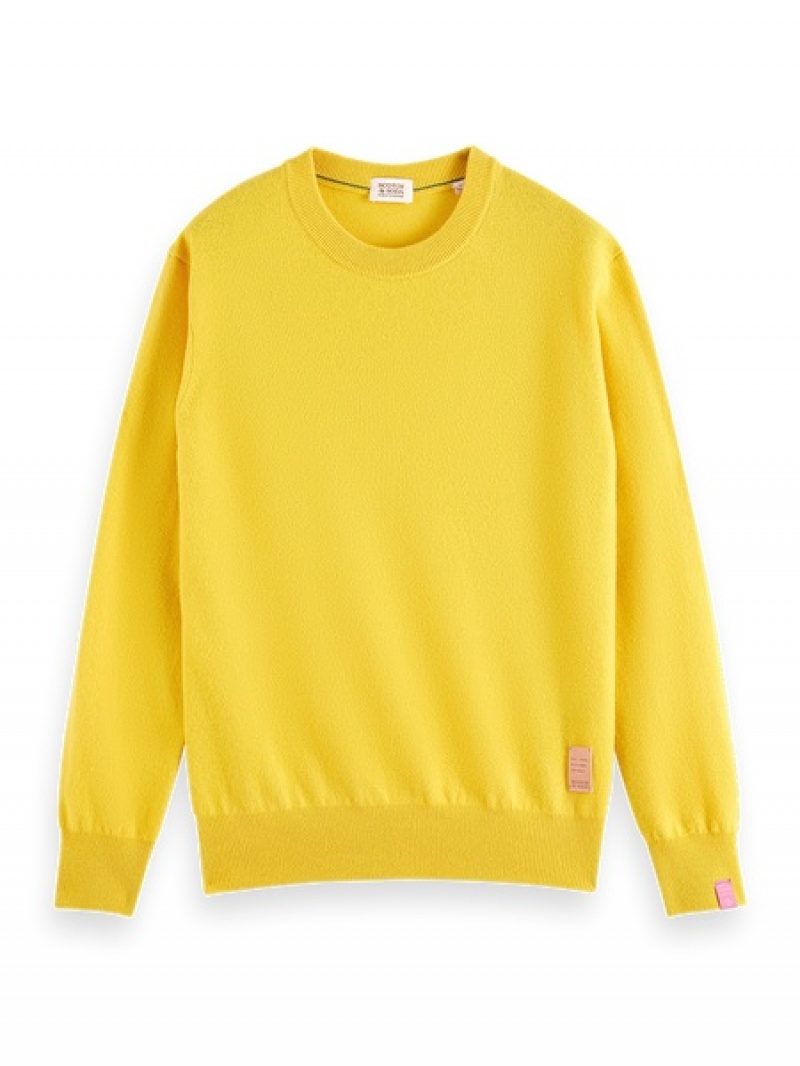 Scotch & Soda Recycled Wolle- Cashmere Blend Crewneck Pullover Herren Gelb | SN-SAS56417