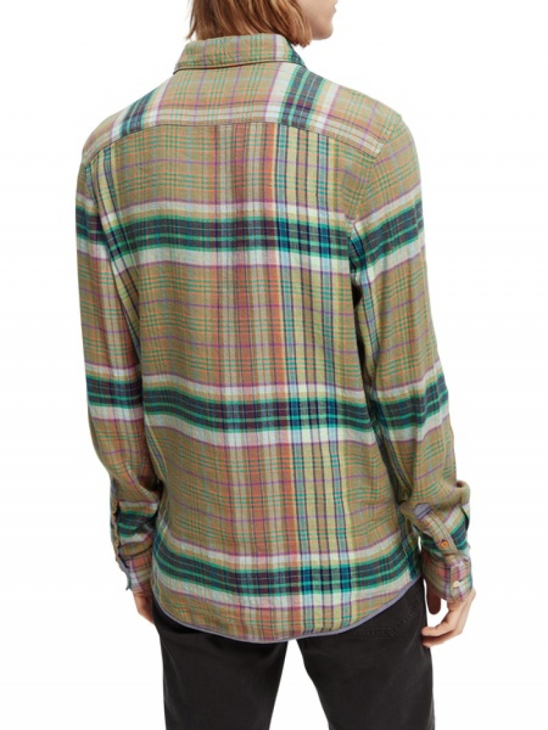 Scotch & Soda Regular-fit Laufschuhe Checked Flannel Hemd Herren Mehrfarbig | SN-SAS56516