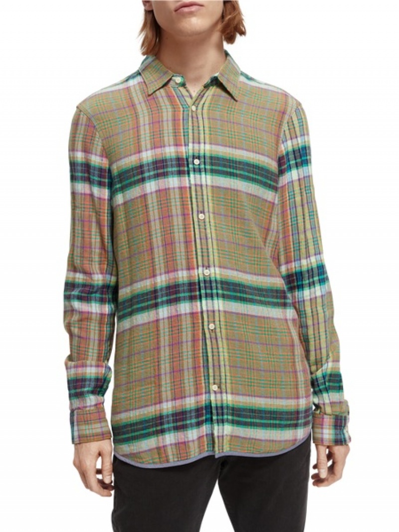 Scotch & Soda Regular-fit Laufschuhe Checked Flannel Hemd Herren Mehrfarbig | SN-SAS56516