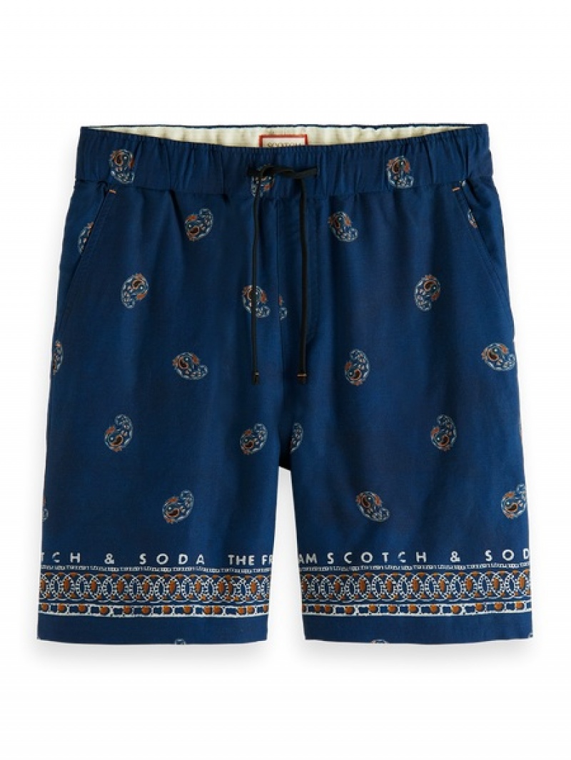 Scotch & Soda Relaxed Fit Bermuda Kurze Hose Herren Blau | SN-SAS56663