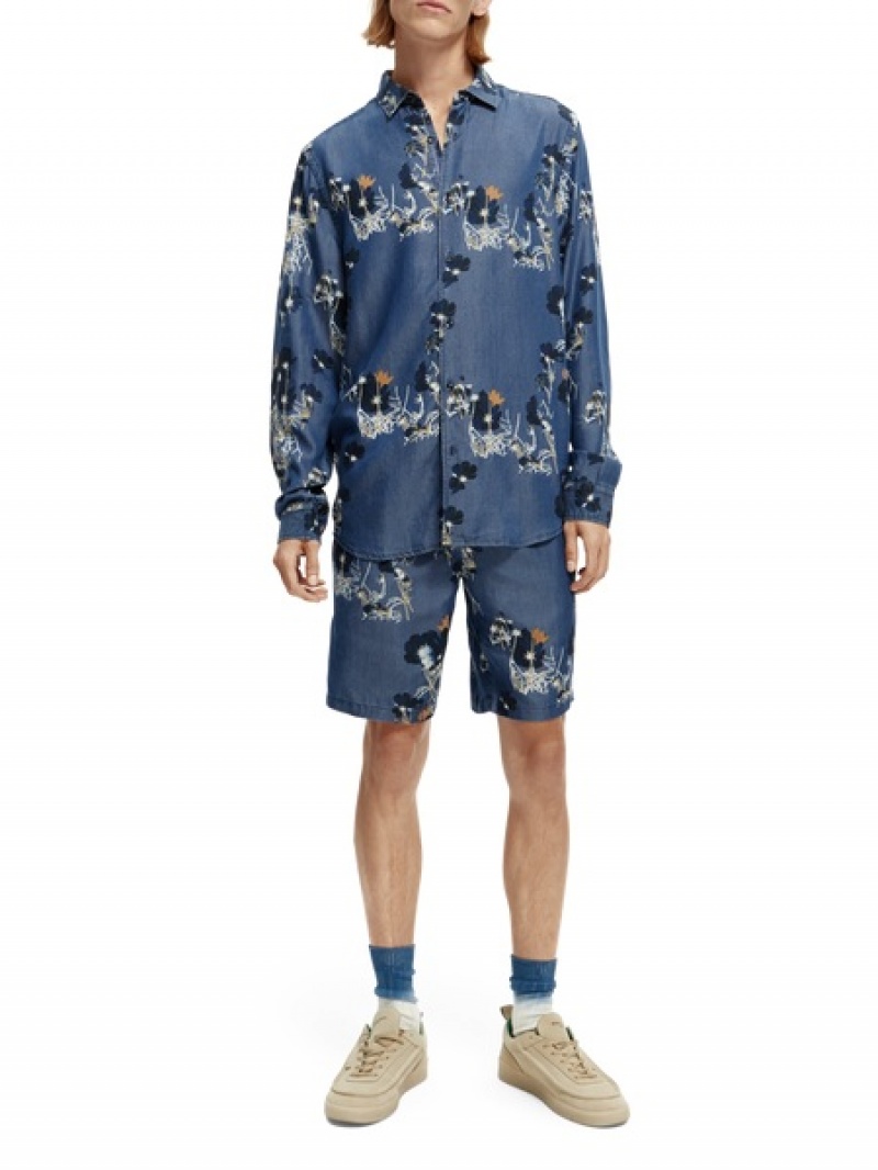 Scotch & Soda Relaxed Fit Printed Kurze Hose Herren Mehrfarbig | SN-SAS56642