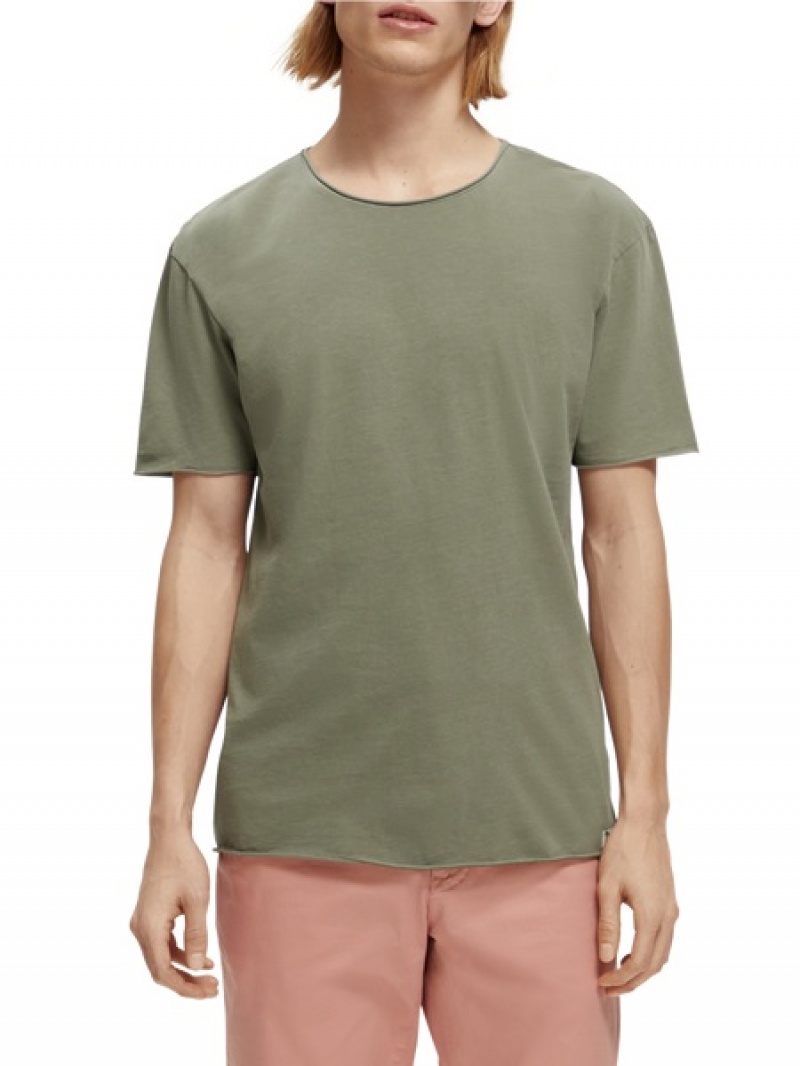 Scotch & Soda Relaxed Fit Raw Edge T-Shirt Herren Grün | SN-SAS56482