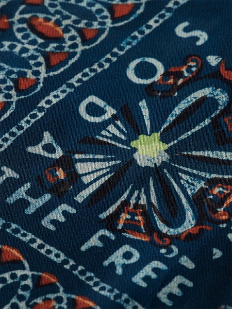 Scotch & Soda Relaxed Fit With Bandana Print Hemd Damen Blau | SN-SAS56765