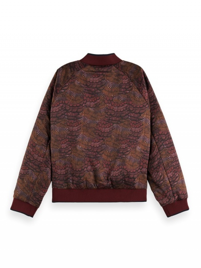 Scotch & Soda Reversible Bomber Jacken Damen Bordeaux | SN-SAS56868