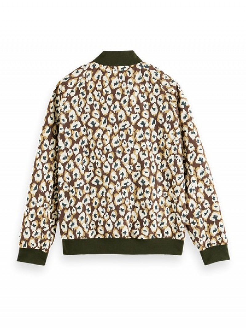 Scotch & Soda Reversible Bomber Jacken Herren Grau Braun | SN-SAS56614
