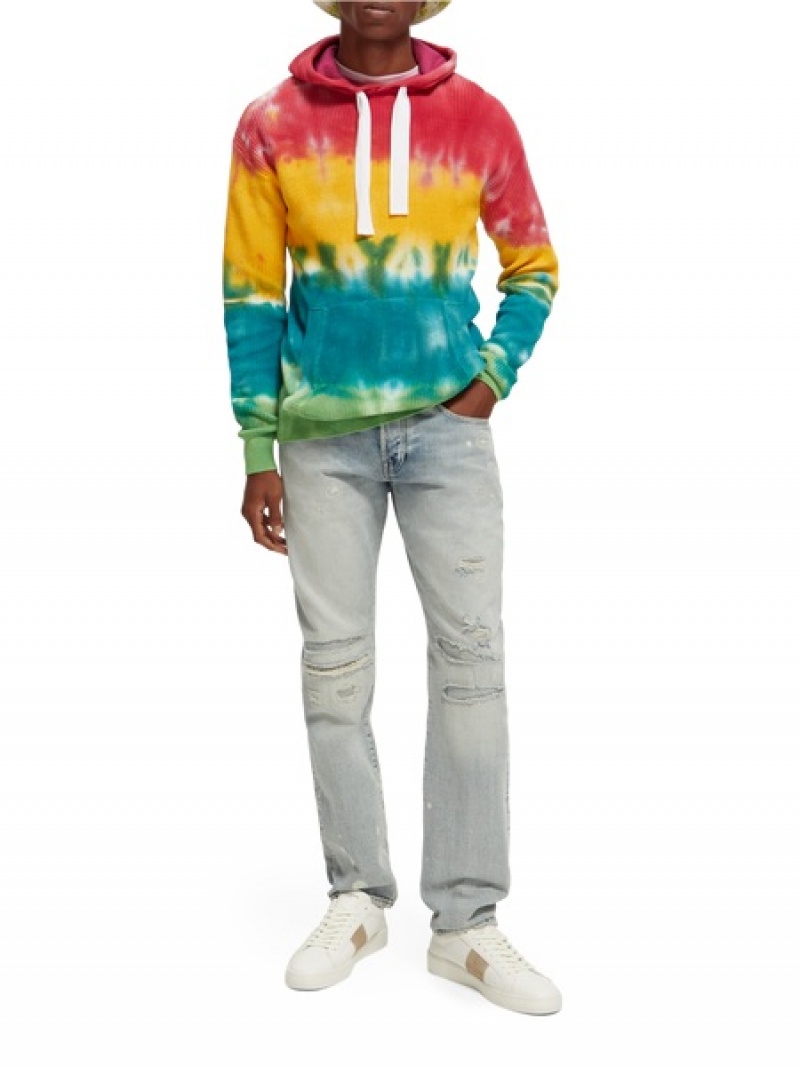 Scotch & Soda Rib-knitted Tie-dye Hoodie Herren Mehrfarbig | SN-SAS56415