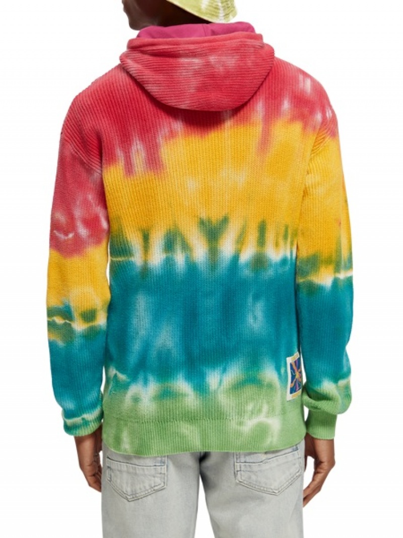 Scotch & Soda Rib-knitted Tie-dye Hoodie Herren Mehrfarbig | SN-SAS56415