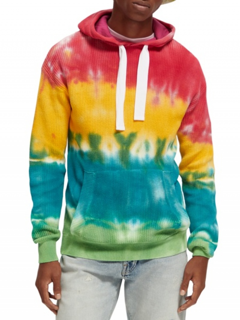 Scotch & Soda Rib-knitted Tie-dye Hoodie Herren Mehrfarbig | SN-SAS56415
