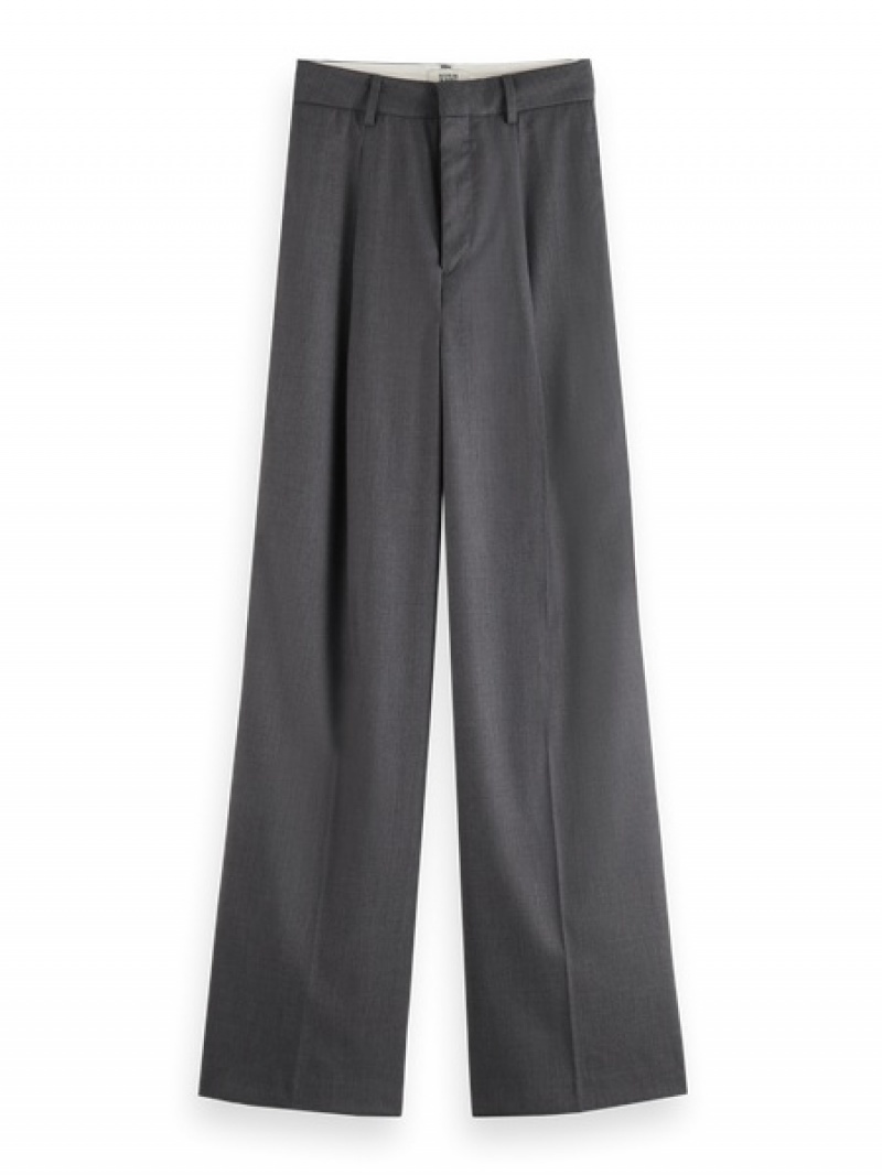 Scotch & Soda Rose Falten High-rise Weite Leg Hose Damen Grau | SN-SAS56856