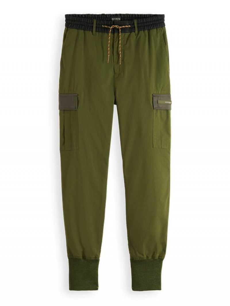 Scotch & Soda Seasonal - Contrast Trimmed Cargo Hose Herren Grün | SN-SAS56585