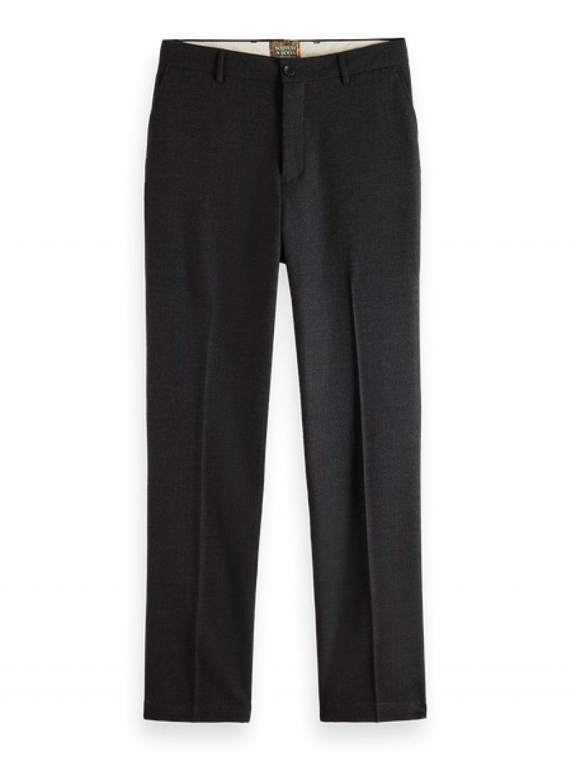 Scotch & Soda Seasonal - Gerade-fit Wolle Blend Hose Herren Schwarz | SN-SAS56561