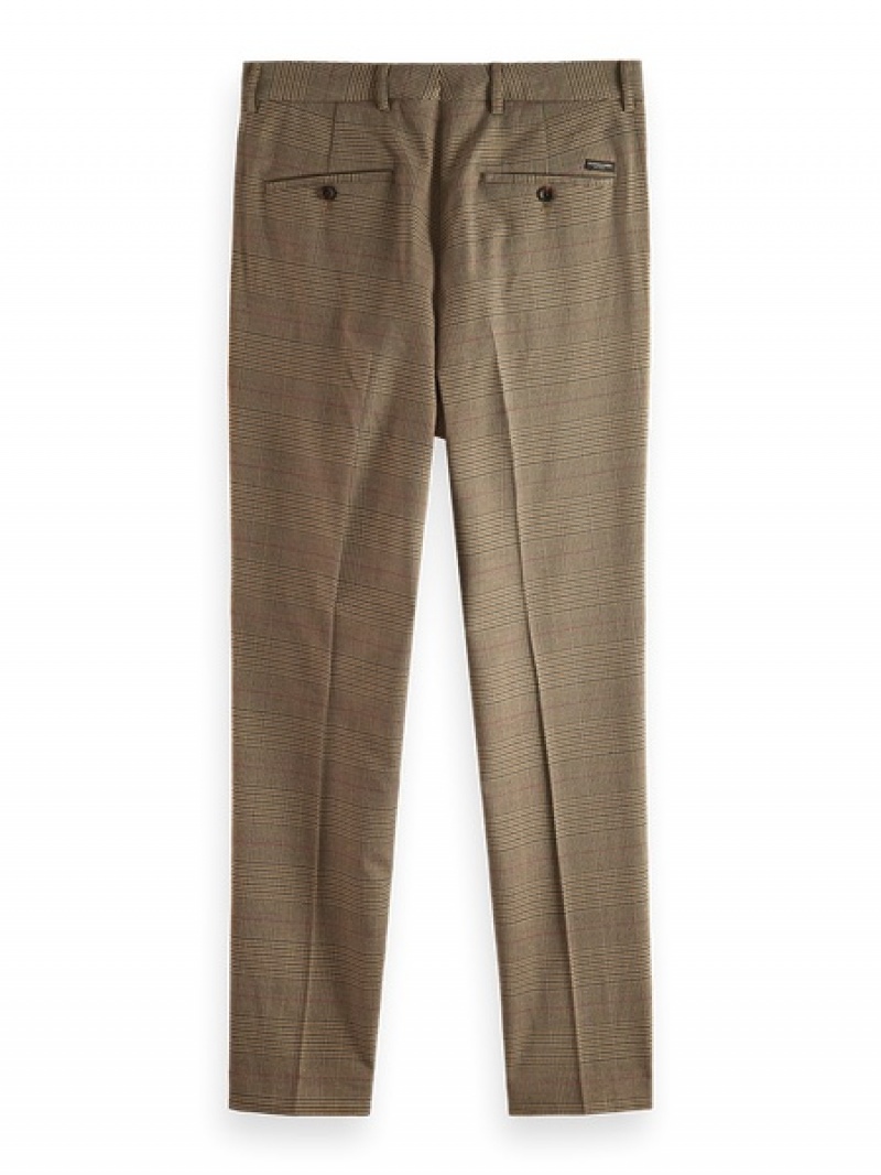Scotch & Soda Seasonal - Slim Tapered Yarn-dyed Check Hose Herren Grau Braun | SN-SAS56604