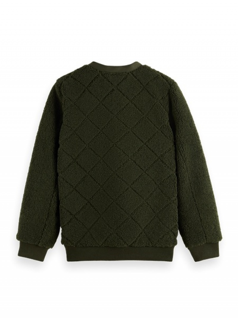 Scotch & Soda Shearling Jacken Herren Grün | SN-SAS56613