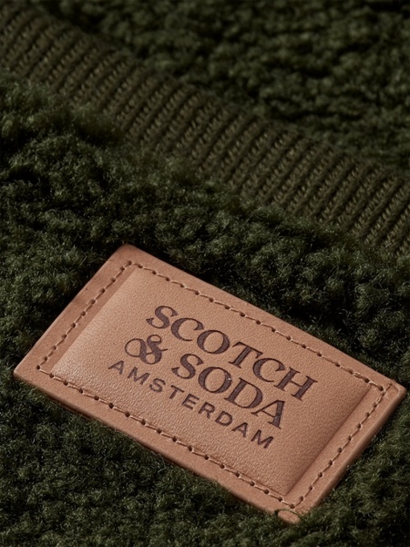 Scotch & Soda Shearling Jacken Herren Grün | SN-SAS56613