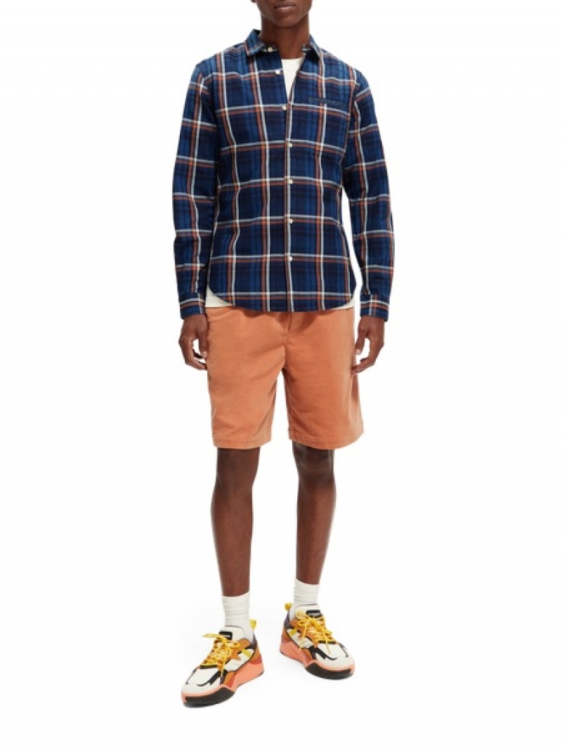 Scotch & Soda Slim-fit Yarn-dyed Checked Hemd Herren Mehrfarbig | SN-SAS56513