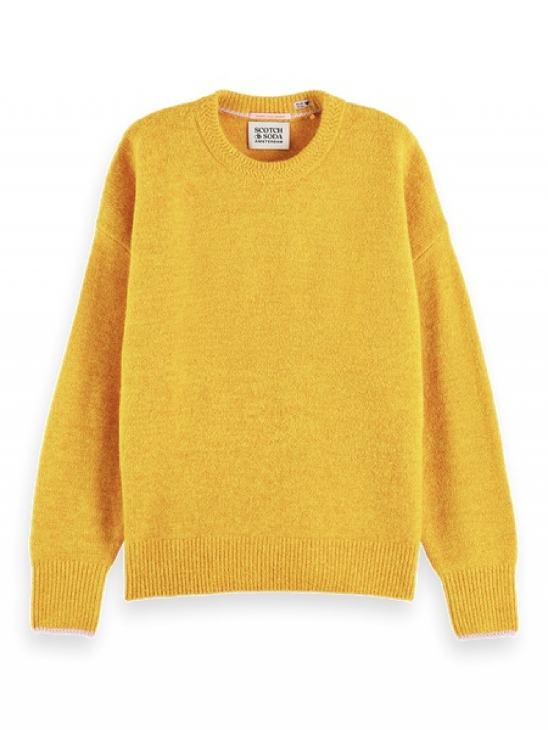 Scotch & Soda Soft Crew Neck Pullover Damen Gelb | SN-SAS56714