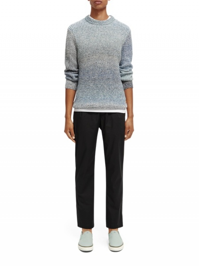 Scotch & Soda The Blake Regular Slim Fit Falten Poplin Hose Herren Schwarz | SN-SAS56554