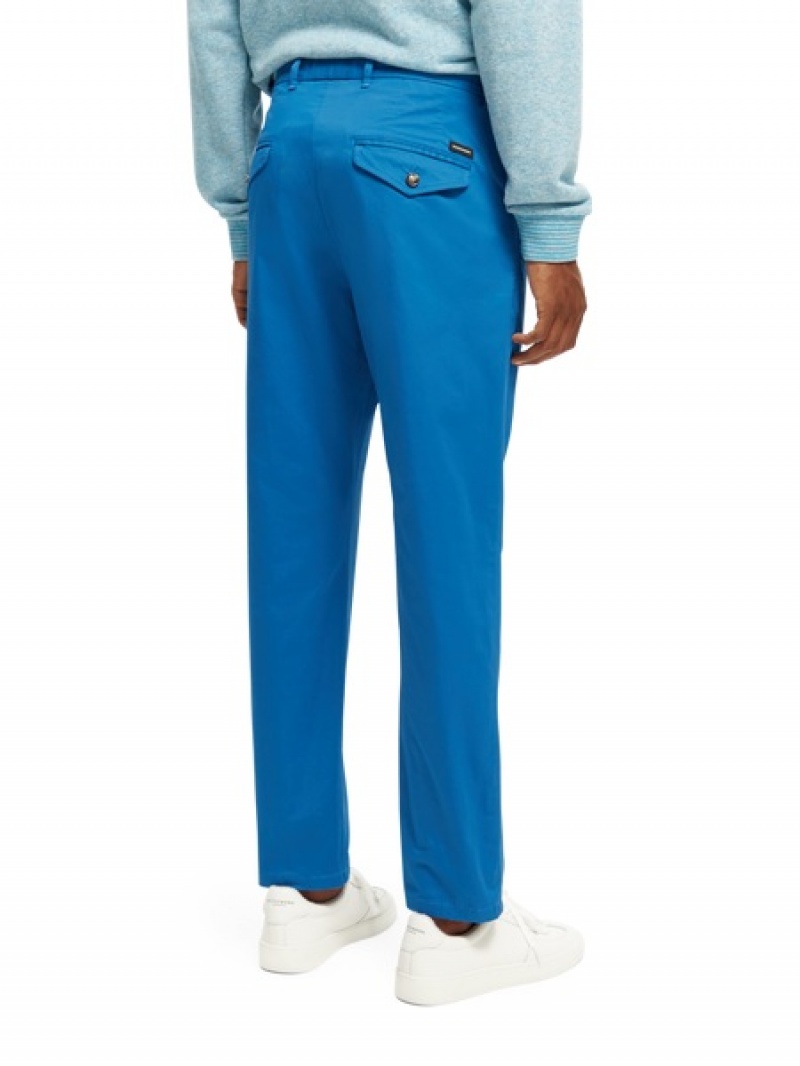 Scotch & Soda The Blake Regular Slim Fit Falten Hose Herren Blau | SN-SAS56586