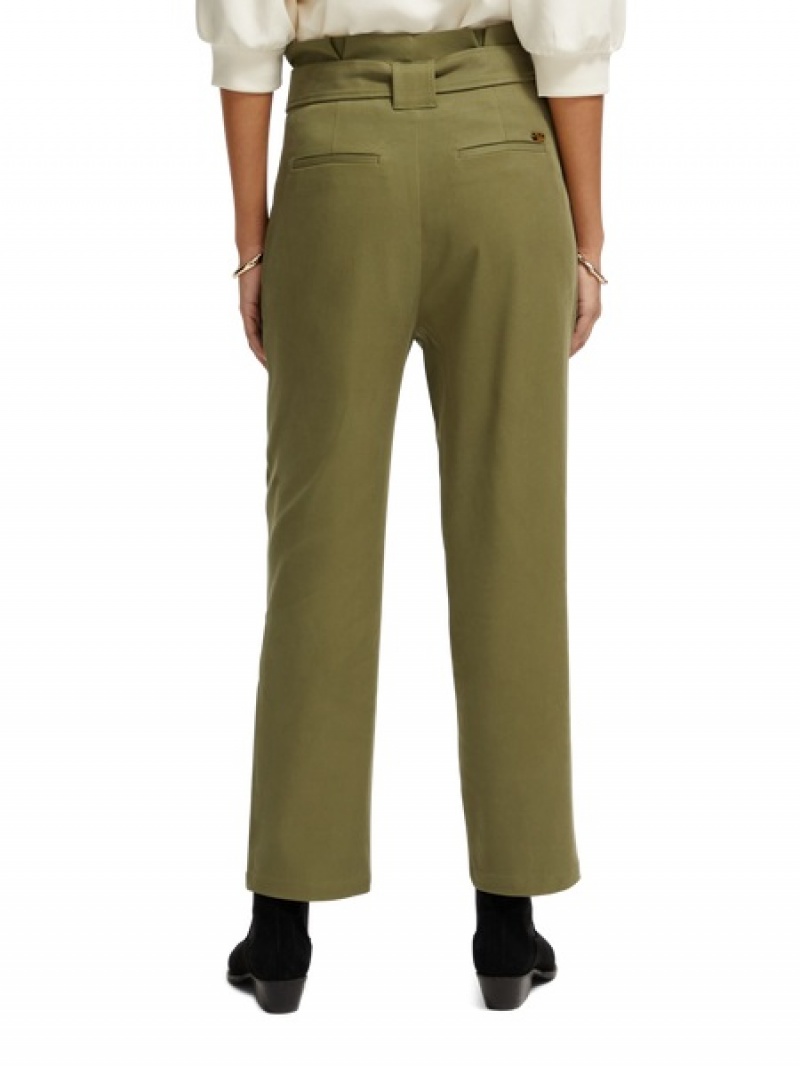 Scotch & Soda The Daisy High-rise Paper Bag Hosen Damen Grün | SN-SAS56844