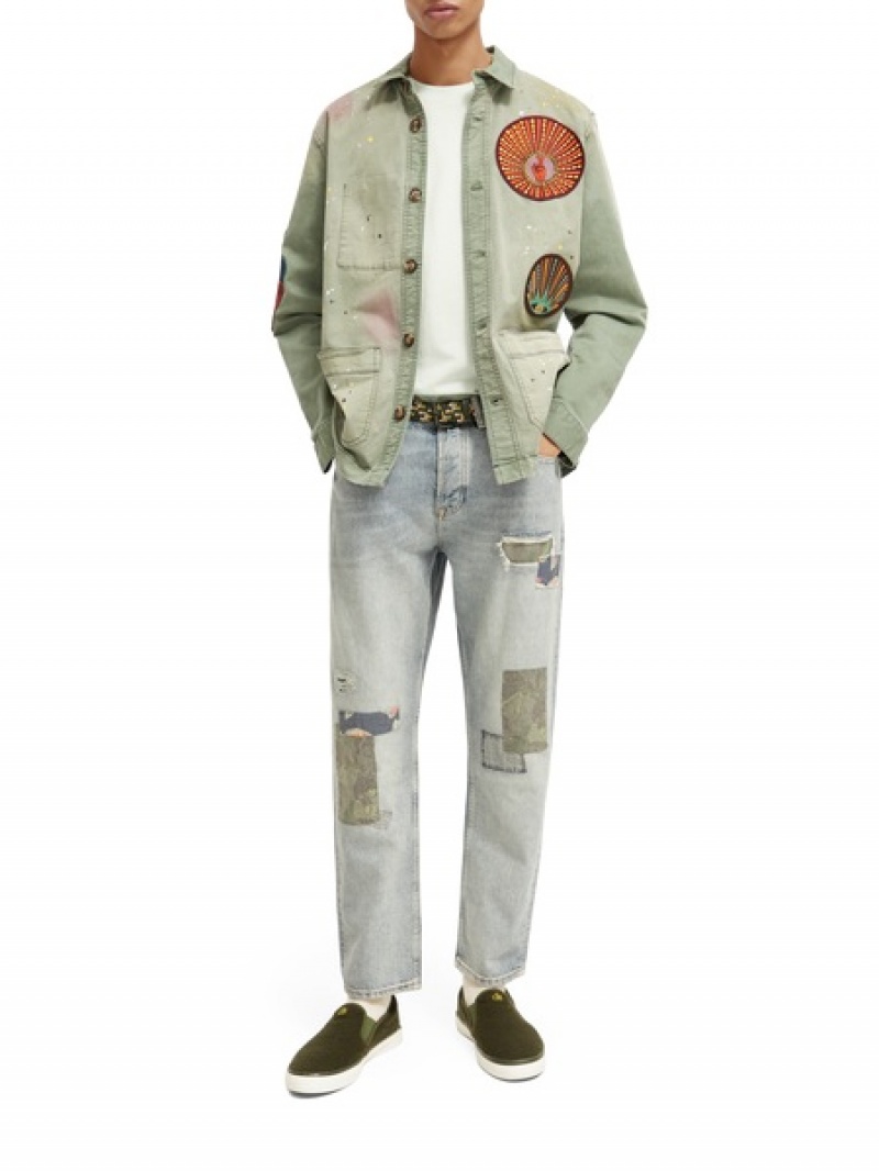 Scotch & Soda The Dean Loose Tapered-fit Premium Hemp-blended Jeans Herren Hellblau | SN-SAS56543