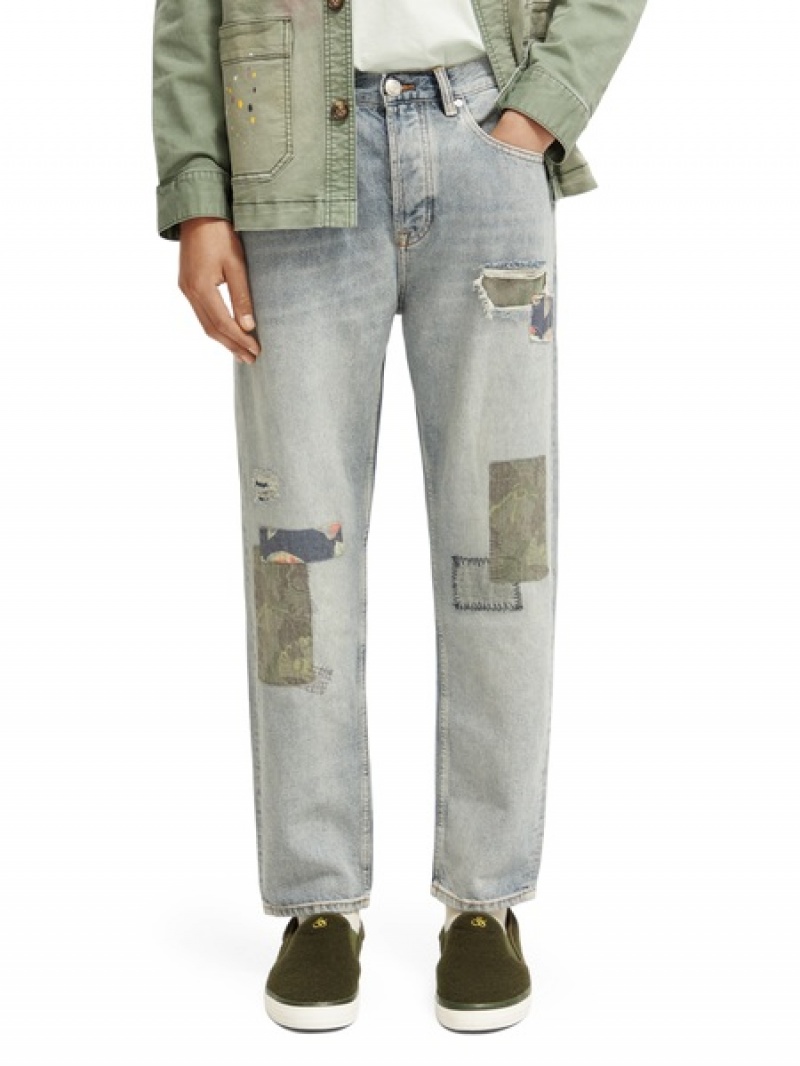 Scotch & Soda The Dean Loose Tapered-fit Premium Hemp-blended Jeans Herren Hellblau | SN-SAS56543