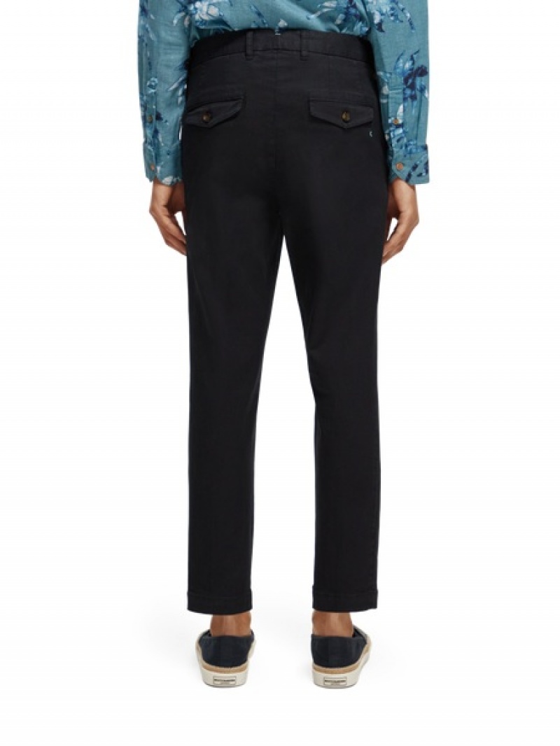 Scotch & Soda The Drift Regular Tapered-fit Twill Hose Herren Navy | SN-SAS56564