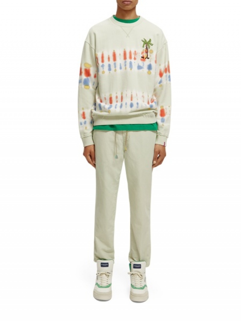Scotch & Soda The Drift Regular Tapered-fit Garment-dyed Hose Herren Mintfarben | SN-SAS56589