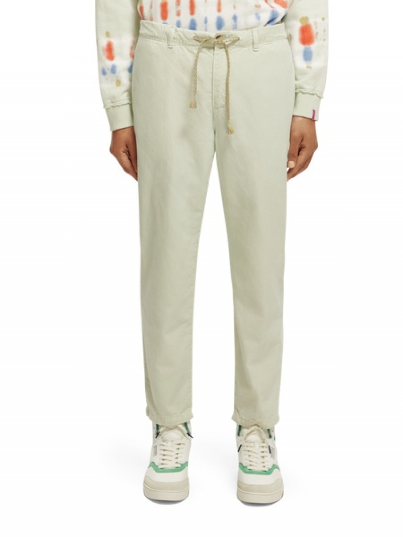 Scotch & Soda The Drift Regular Tapered-fit Garment-dyed Hose Herren Mintfarben | SN-SAS56589