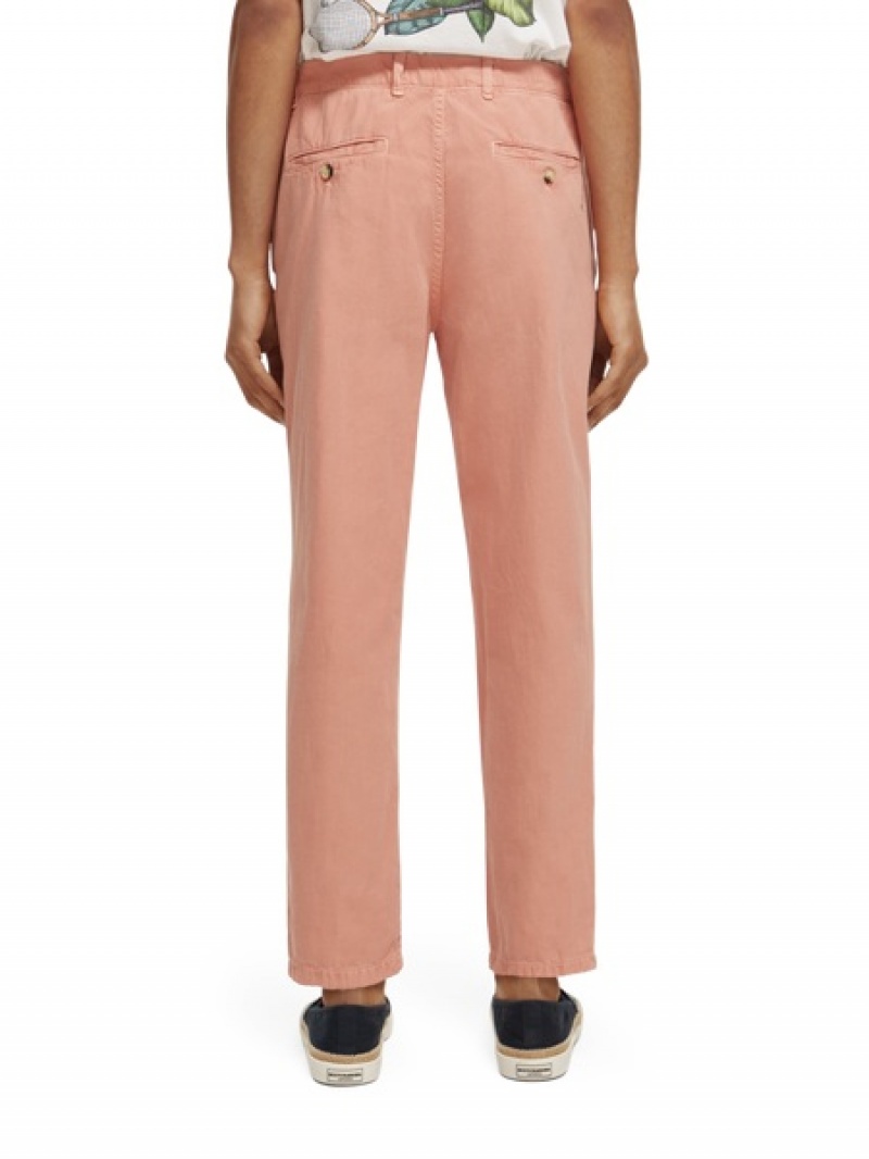 Scotch & Soda The Drift Regular Tapered-fit Garment-dyed Hose Herren Rosa | SN-SAS56591