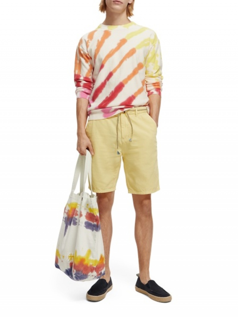 Scotch & Soda The Fave Garment-dyed Linen-blended Kurze Hose Herren Gelb | SN-SAS56638