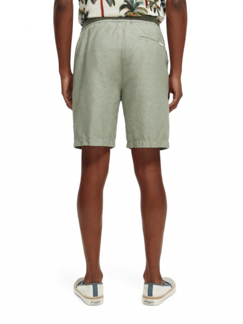 Scotch & Soda The Fave Linen-blended Bermuda Kurze Hose Herren Grün | SN-SAS56656