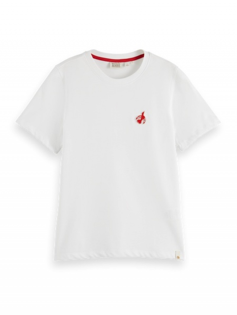 Scotch & Soda The Free Spirit Peace Bird Regular Fit T-Shirt Damen Weiß | SN-SAS56748