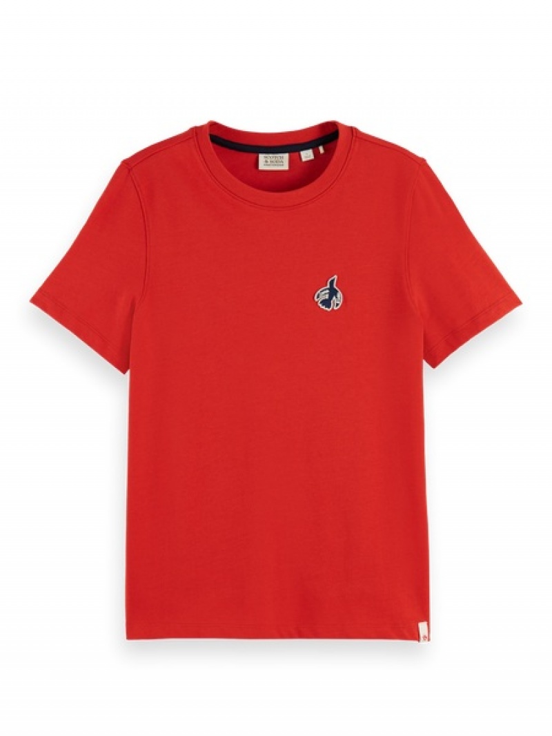 Scotch & Soda The Free Spirit Peace Bird Regular Fit T-Shirt Damen Rot | SN-SAS56753