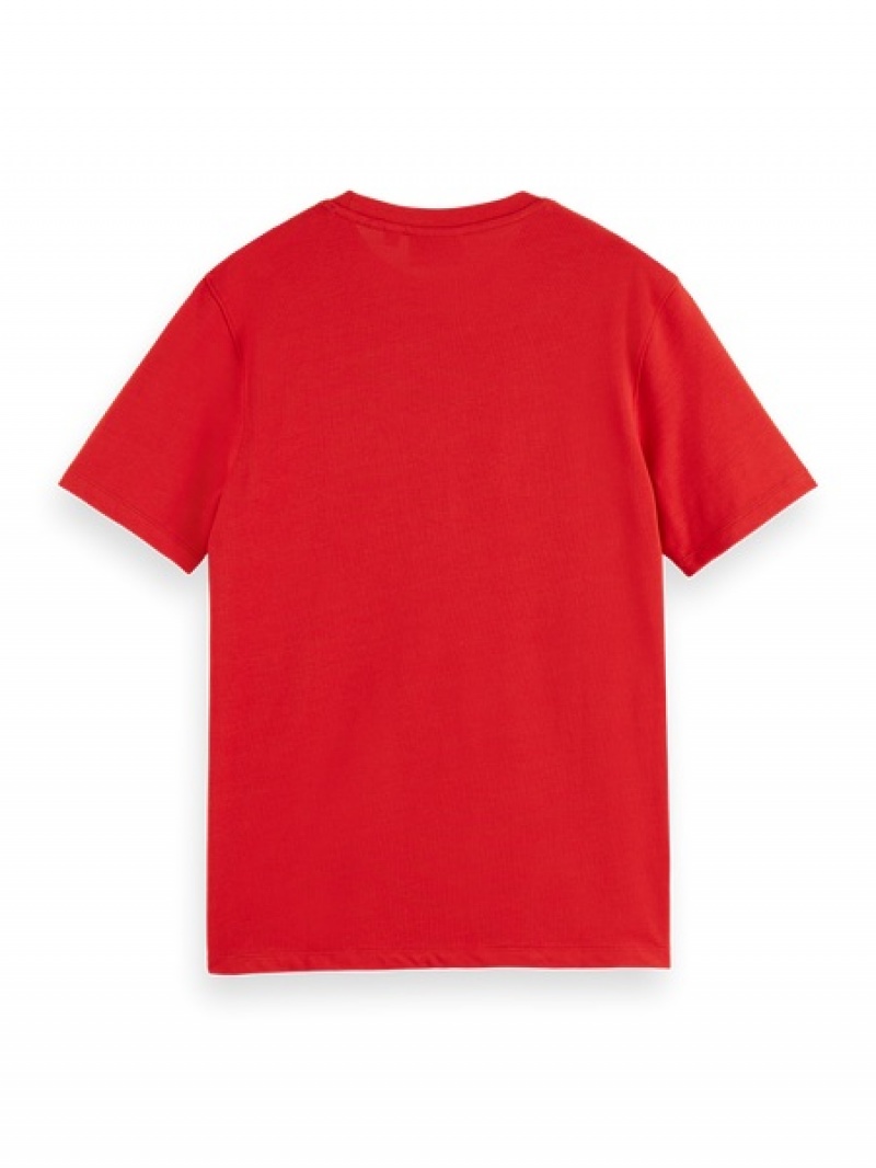 Scotch & Soda The Free Spirit Peace Bird Organic Baumwoll T-Shirt Herren Rot | SN-SAS56481