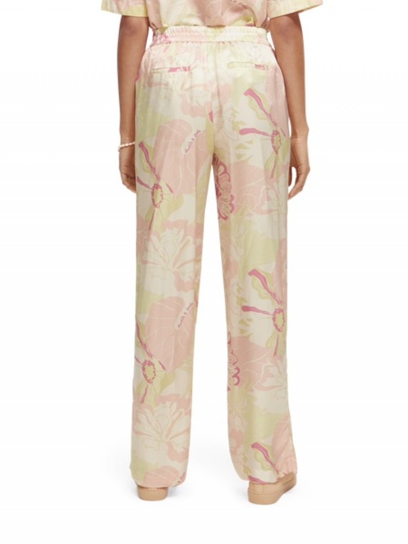 Scotch & Soda The Gia Mid-rise Weite-leg Printed Hose Damen Mehrfarbig | SN-SAS56841