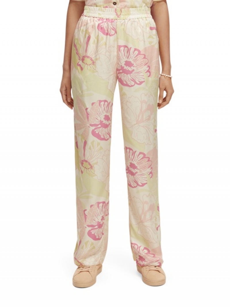 Scotch & Soda The Gia Mid-rise Weite-leg Printed Hose Damen Mehrfarbig | SN-SAS56841