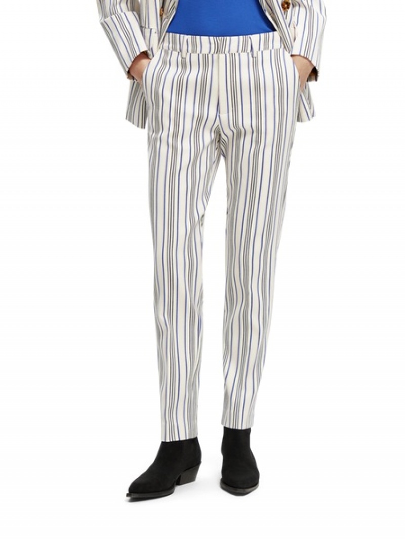 Scotch & Soda The Lowry Mid-rise Slim Fit Hosen Damen Blau Rosa | SN-SAS56837