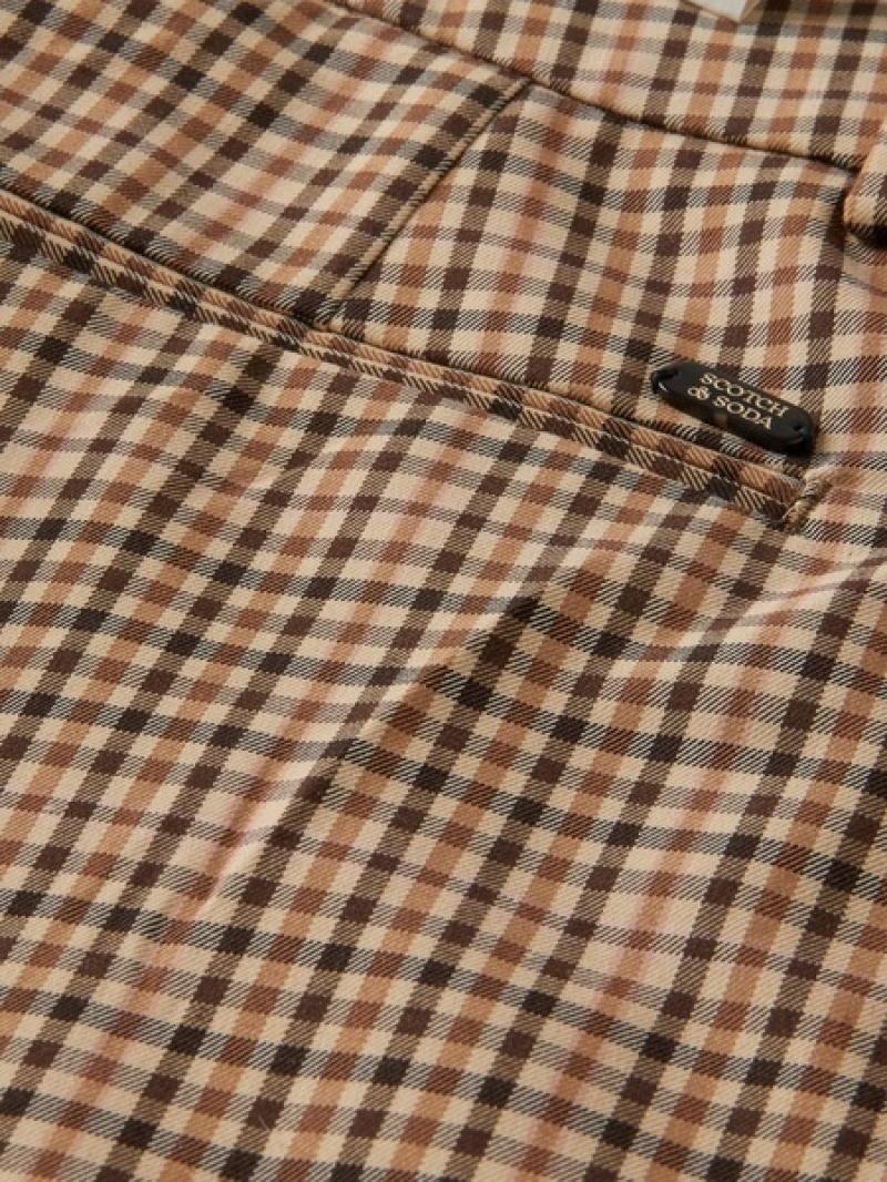 Scotch & Soda The Lowry Mid-rise Slim Fit Checked Hosen Damen Mehrfarbig | SN-SAS56843