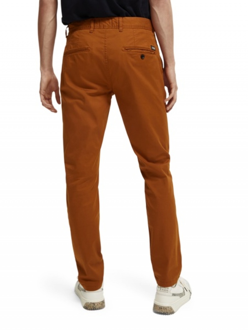 Scotch & Soda The Mott Super-slim Fit Organic Baumwoll Hose Herren Khaki | SN-SAS56583