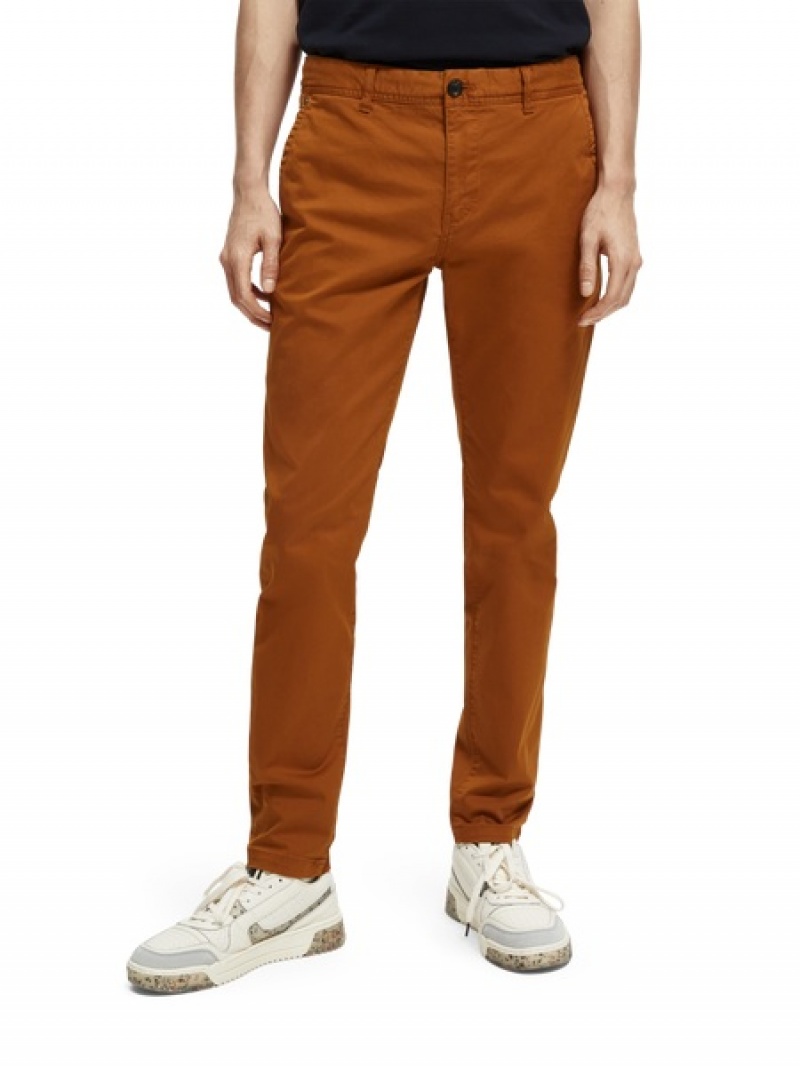 Scotch & Soda The Mott Super-slim Fit Organic Baumwoll Hose Herren Khaki | SN-SAS56583
