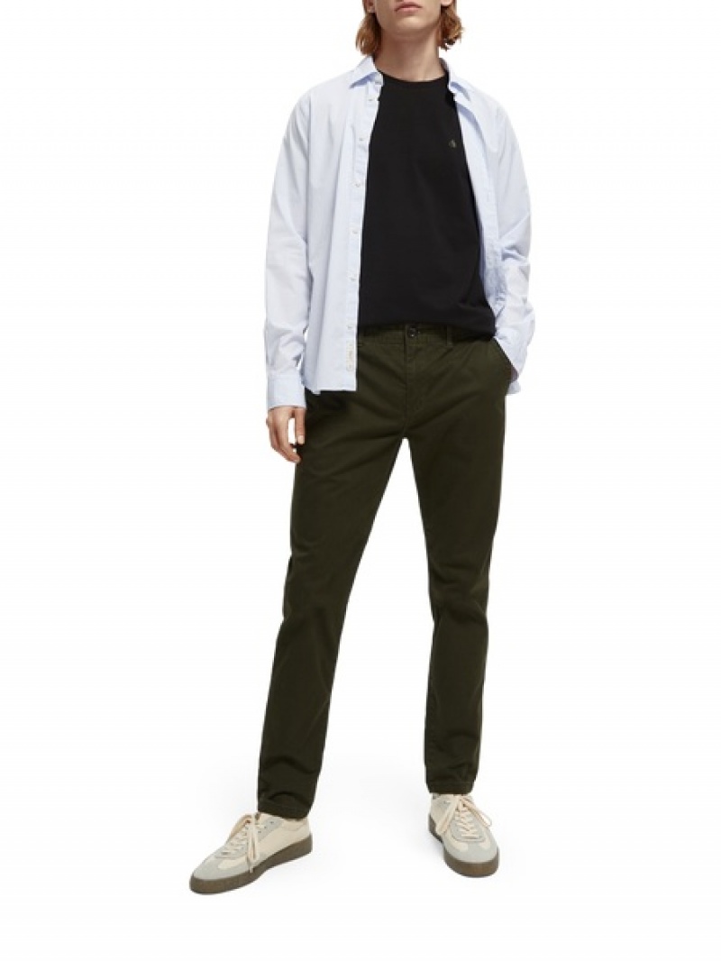 Scotch & Soda The Mott Super-slim Fit Organic Baumwoll Hose Herren Grün | SN-SAS56592