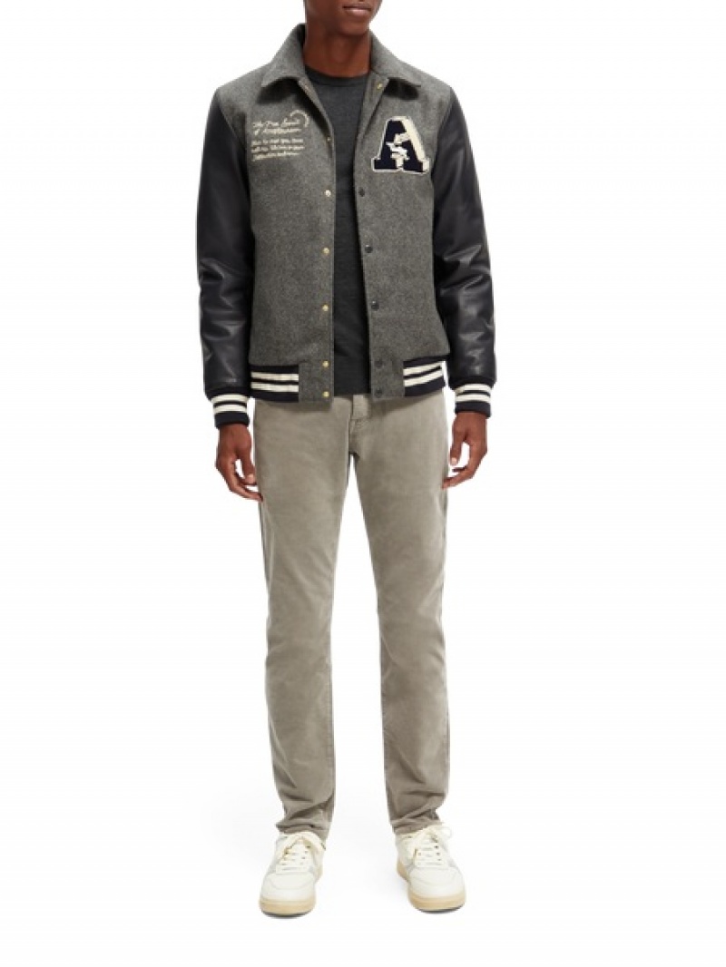 Scotch & Soda The Ralston Regular Slim Corduroy Hose Herren Grau | SN-SAS56573