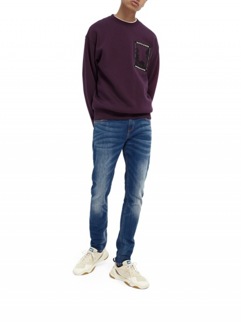 Scotch & Soda The Skim Super-slim Fit Jeans Herren Dunkelblau | SN-SAS56532