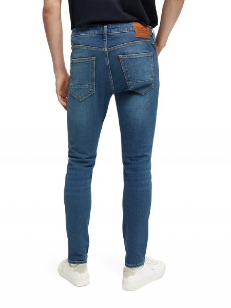 Scotch & Soda The Skim Super-slim Fit Organic Baumwoll Jeans Herren Blau | SN-SAS56541