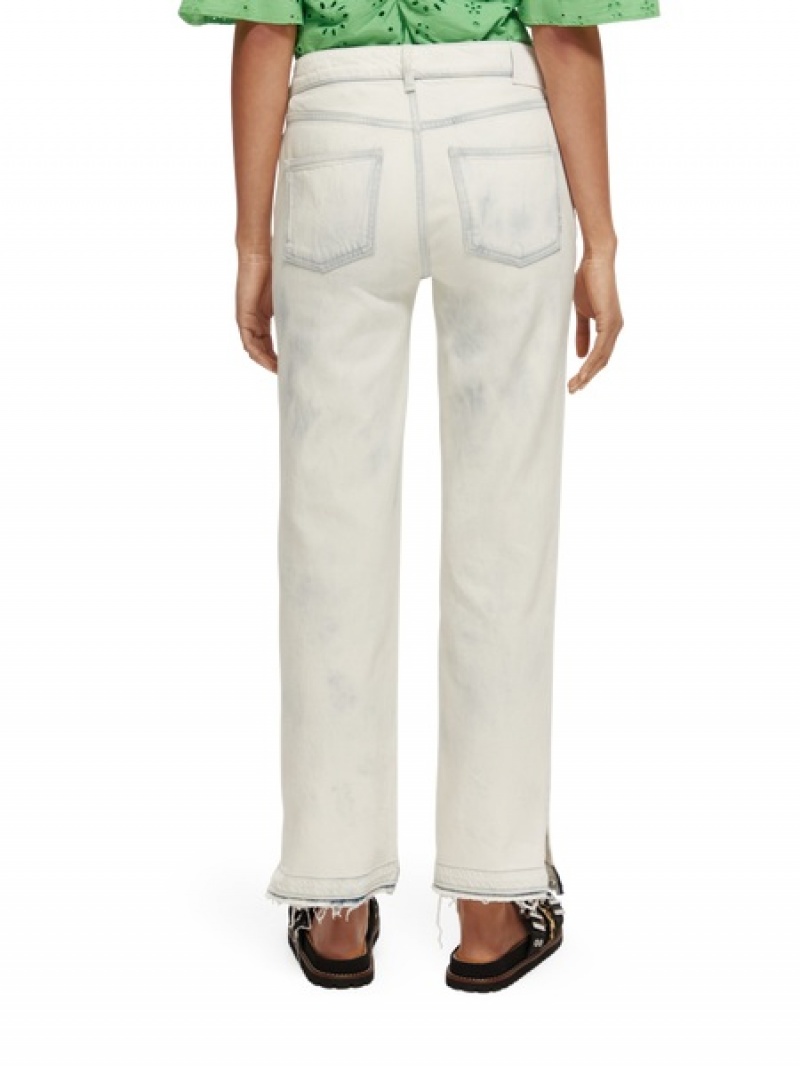 Scotch & Soda The Sky High-rise Gerade Leg Jeans Damen Weiß | SN-SAS56831