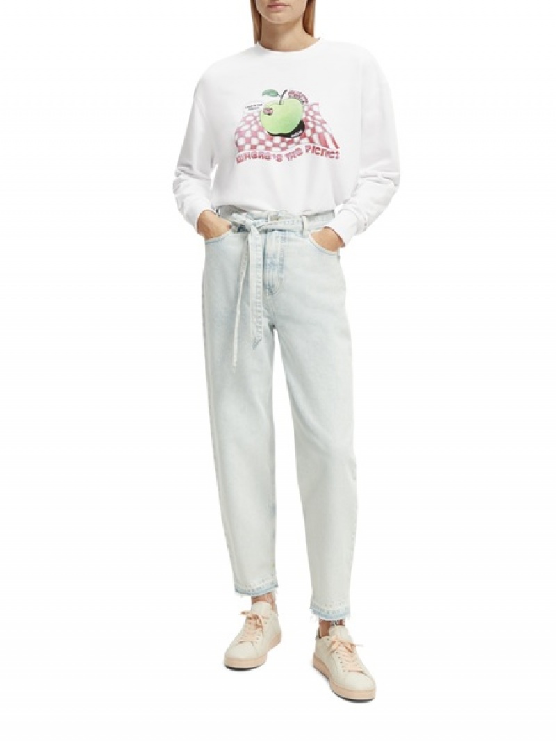 Scotch & Soda The Tide High-rise Balloon Fit Jeans Damen Weiß | SN-SAS56829