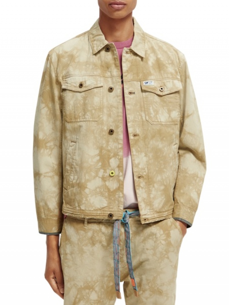 Scotch & Soda Tie-dye Denim Trucker Co-ords Herren Mehrfarbig | SN-SAS56627