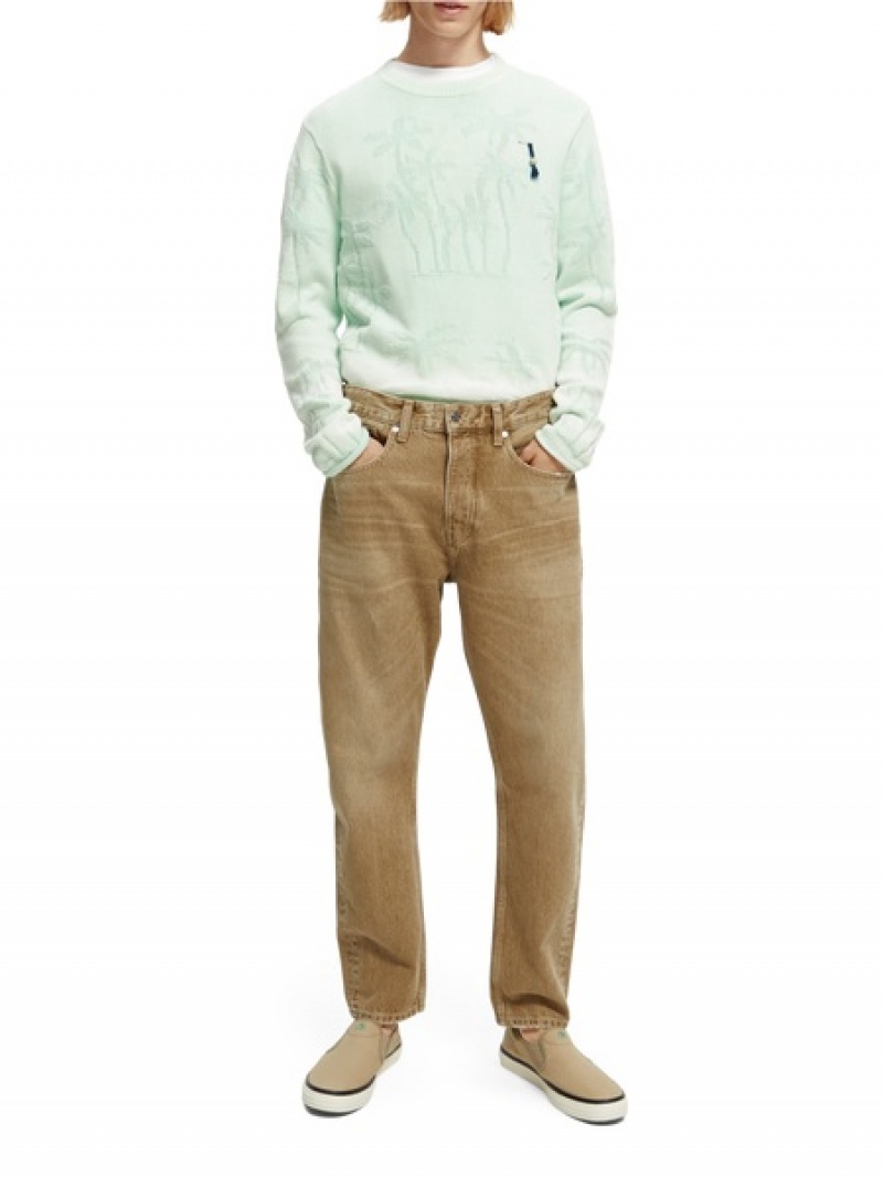 Scotch & Soda Tie-dyed Jacquard Baumwoll Pullover Herren Mehrfarbig | SN-SAS56416