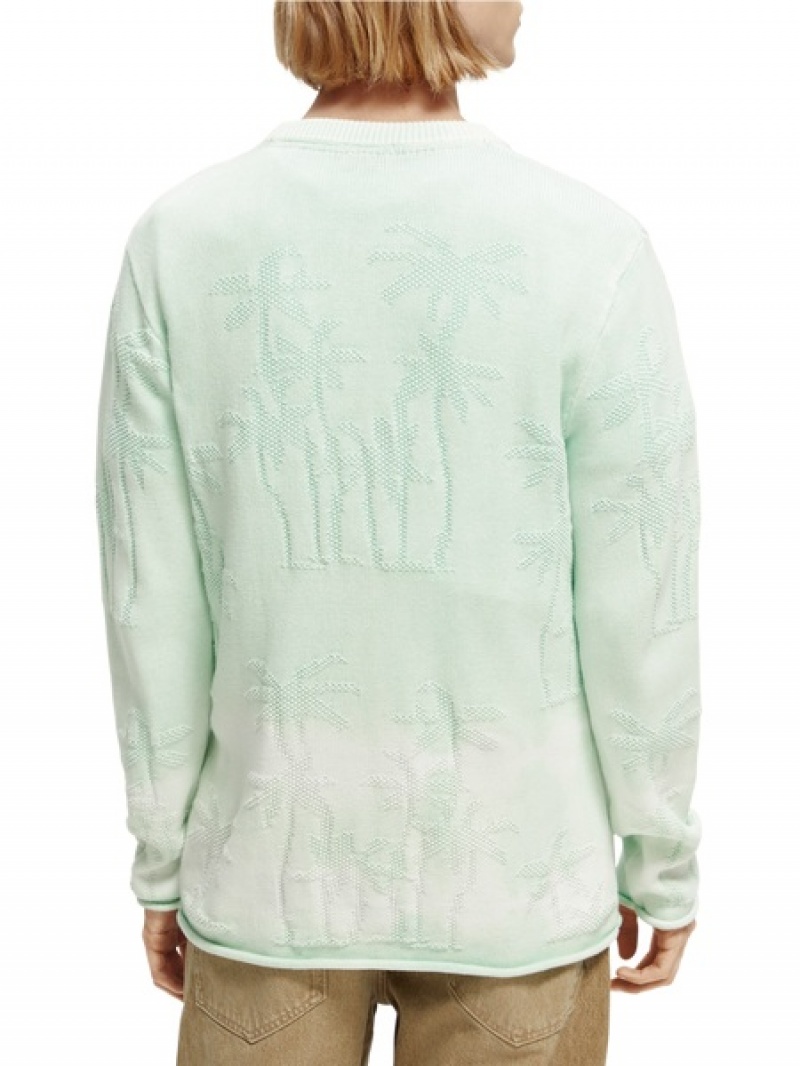 Scotch & Soda Tie-dyed Jacquard Baumwoll Pullover Herren Mehrfarbig | SN-SAS56416